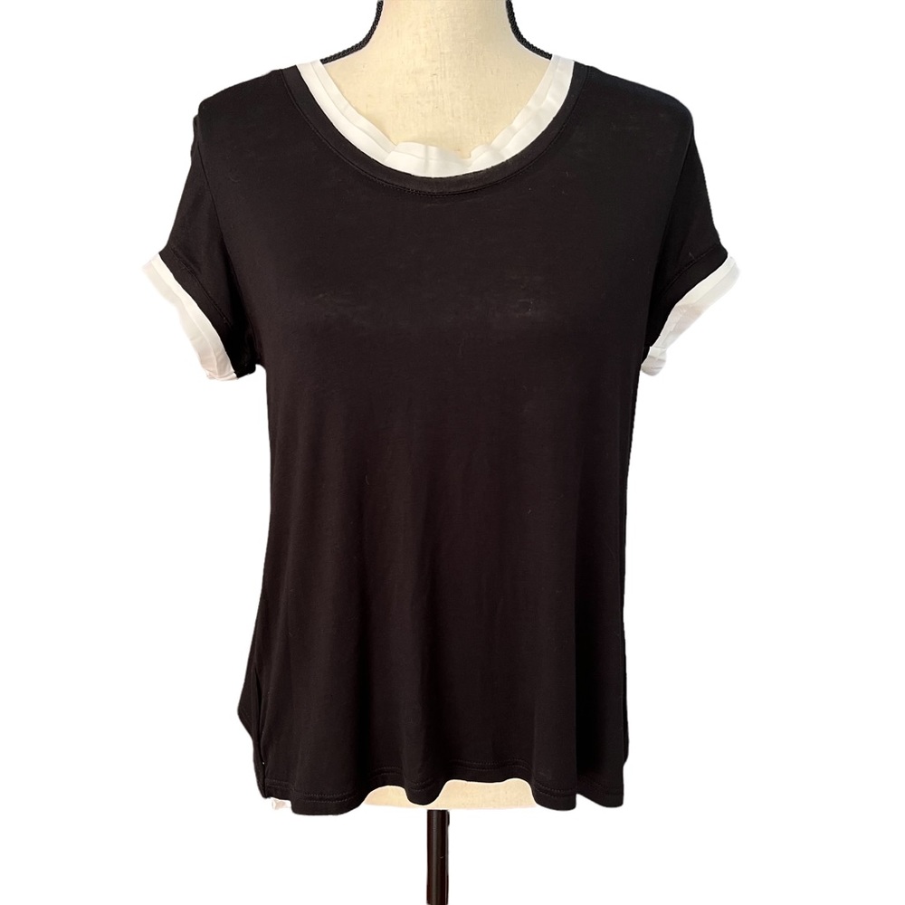 Maude Black & White Layered T Shirt
